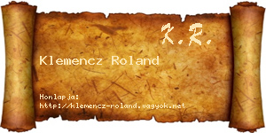 Klemencz Roland névjegykártya