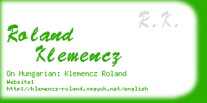 roland klemencz business card